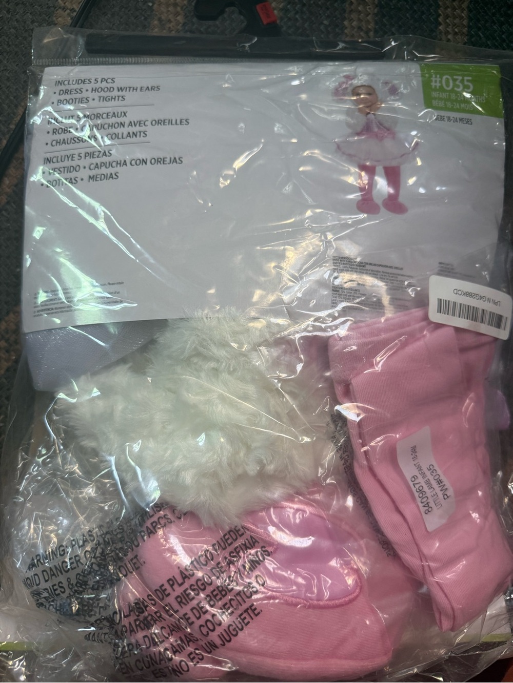 Pink & White Little Lamb 5pc.Baby Costume Premium Quality Cozy 18-24Months~NEW - Picture 5 of 6